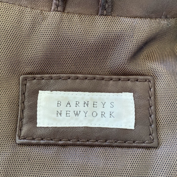 BARNEYS NEW YORK men's brown leather jacket - Picture 8 of 8